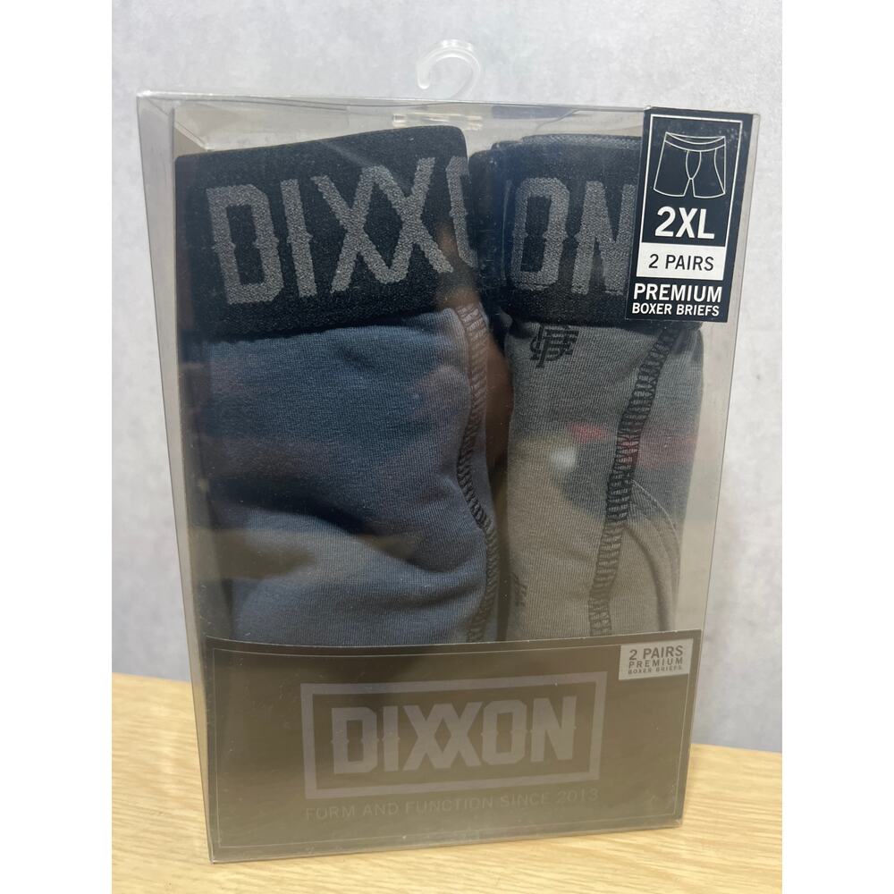Dixxon Flannel Company Mens Size 2XL Premium Boxer Briefs Gray Logo 2 Pairs - Picture 2 of 4